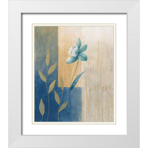 Fleurs bleues II White Modern Wood Framed Art Print with Double Matting by Bonnard, Etienne