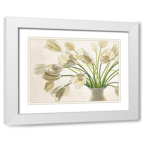 Bouquet di tulipani White Modern Wood Framed Art Print with Double Matting by Barberini, Eva