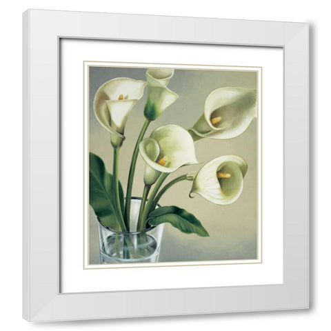 Calle in vaso White Modern Wood Framed Art Print with Double Matting by Barberini, Eva