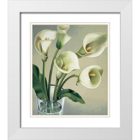 Calle in vaso White Modern Wood Framed Art Print with Double Matting by Barberini, Eva