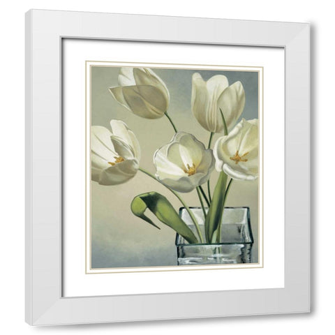Tulipani in vaso White Modern Wood Framed Art Print with Double Matting by Barberini, Eva