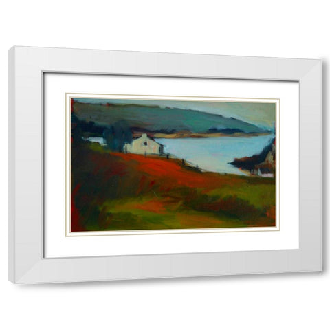 By the Water I White Modern Wood Framed Art Print with Double Matting by Barbini, Eddie