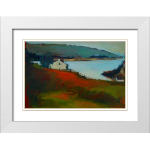 By the Water I White Modern Wood Framed Art Print with Double Matting by Barbini, Eddie