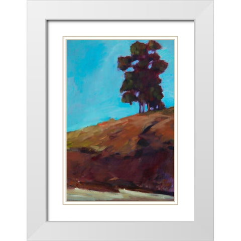 Lone Tree White Modern Wood Framed Art Print with Double Matting by Barbini, Eddie