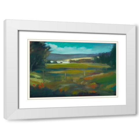 Across the Valley White Modern Wood Framed Art Print with Double Matting by Barbini, Eddie