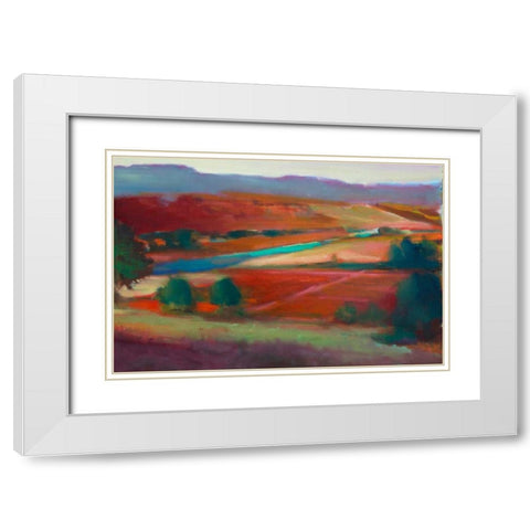 Valley View I White Modern Wood Framed Art Print with Double Matting by Barbini, Eddie