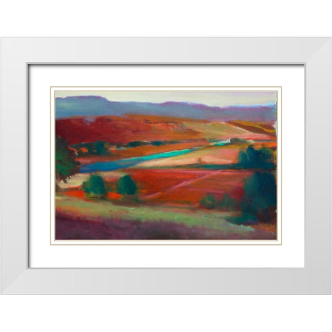 Valley View I White Modern Wood Framed Art Print with Double Matting by Barbini, Eddie