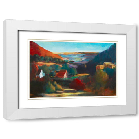 Valley View II White Modern Wood Framed Art Print with Double Matting by Barbini, Eddie