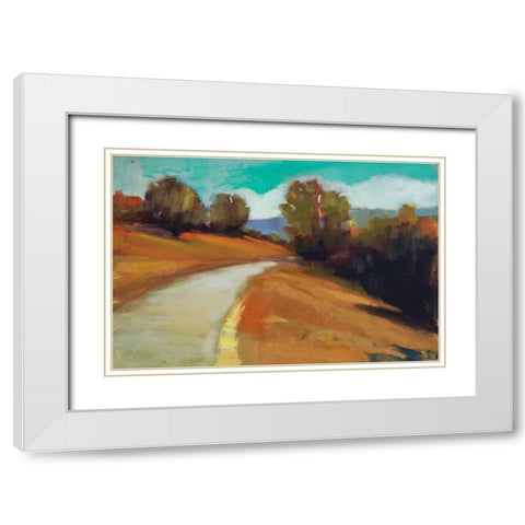 Country Road IV White Modern Wood Framed Art Print with Double Matting by Barbini, Eddie