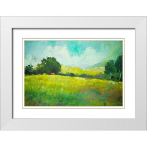Hillside White Modern Wood Framed Art Print with Double Matting by Barbini, Eddie