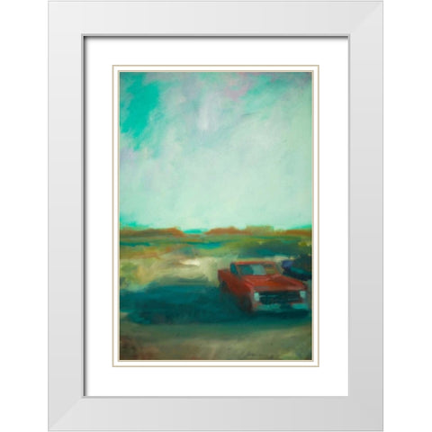 Red Truck White Modern Wood Framed Art Print with Double Matting by Barbini, Eddie