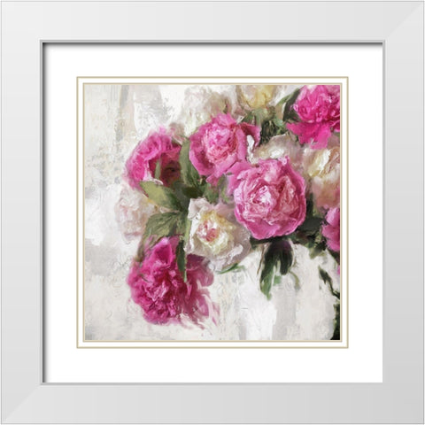 Floral Joy I White Modern Wood Framed Art Print with Double Matting by Ford, Emily