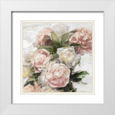 Floral Pastel I White Modern Wood Framed Art Print with Double Matting by Ford, Emily