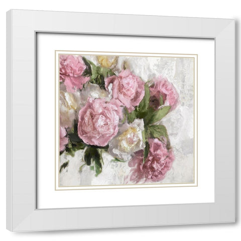 Floral Pink I White Modern Wood Framed Art Print with Double Matting by Ford, Emily