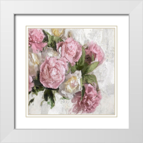 Floral Pink I White Modern Wood Framed Art Print with Double Matting by Ford, Emily