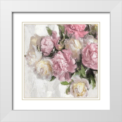 Floral Pink II White Modern Wood Framed Art Print with Double Matting by Ford, Emily