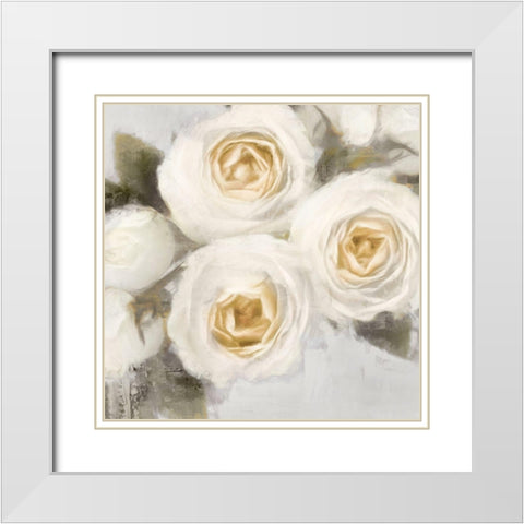 Ivory I White Modern Wood Framed Art Print with Double Matting by Ford, Emily