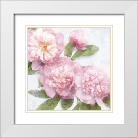 Pink Bloom I White Modern Wood Framed Art Print with Double Matting by Ford, Emily