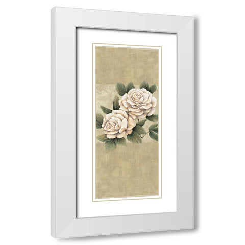 Elegance I White Modern Wood Framed Art Print with Double Matting by Lopez, E.