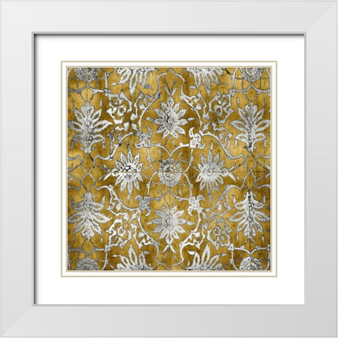 Ornate In Gold and Silver White Modern Wood Framed Art Print with Double Matting by Roberts, Ellie