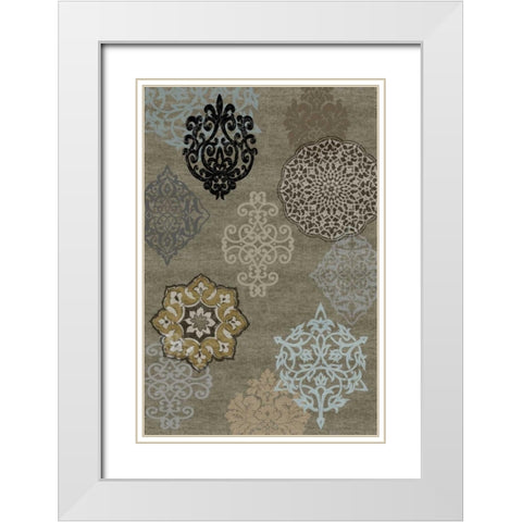 Decorative Ormanments II White Modern Wood Framed Art Print with Double Matting by Roberts, Ellie