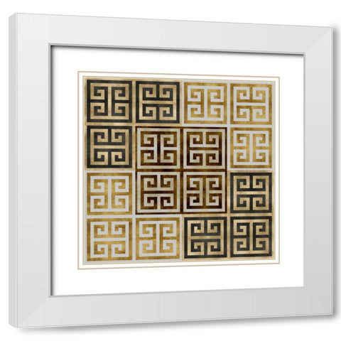 Greek Key II White Modern Wood Framed Art Print with Double Matting by Roberts, Ellie