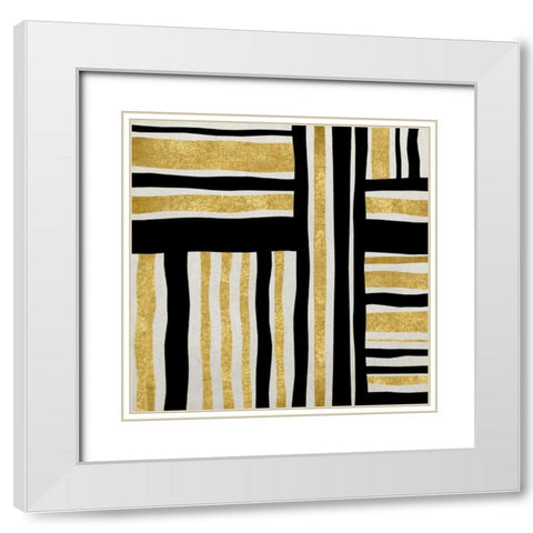 Gilded Groove I White Modern Wood Framed Art Print with Double Matting by Roberts, Ellie
