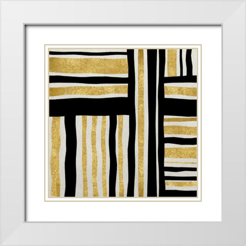 Gilded Groove I White Modern Wood Framed Art Print with Double Matting by Roberts, Ellie
