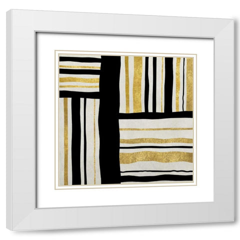 Gilded Groove II White Modern Wood Framed Art Print with Double Matting by Roberts, Ellie