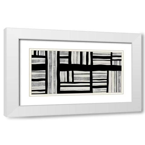 Intersect - Silver White Modern Wood Framed Art Print with Double Matting by Roberts, Ellie