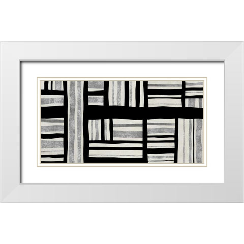 Intersect - Silver White Modern Wood Framed Art Print with Double Matting by Roberts, Ellie