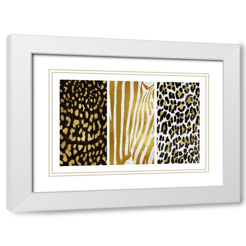 Wild Trio I White Modern Wood Framed Art Print with Double Matting by Roberts, Ellie