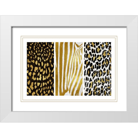 Wild Trio I White Modern Wood Framed Art Print with Double Matting by Roberts, Ellie