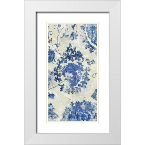Adornment Panel Indigo I White Modern Wood Framed Art Print with Double Matting by Roberts, Ellie