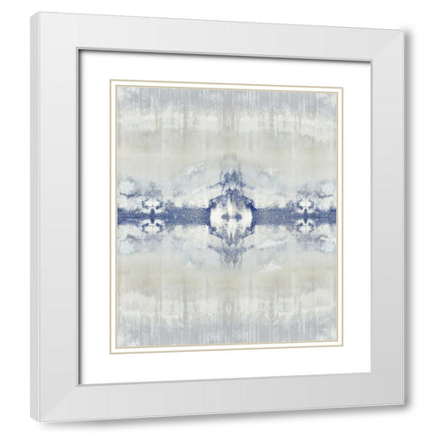 Entice - Indigo White Modern Wood Framed Art Print with Double Matting by Roberts, Ellie