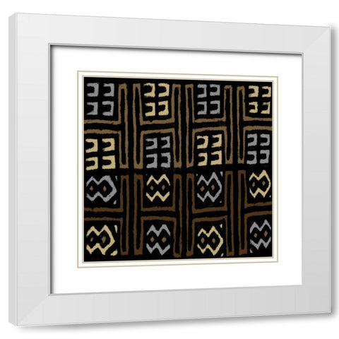 Mudcloth IV White Modern Wood Framed Art Print with Double Matting by Roberts, Ellie