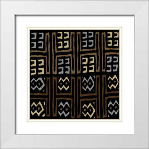 Mudcloth IV White Modern Wood Framed Art Print with Double Matting by Roberts, Ellie