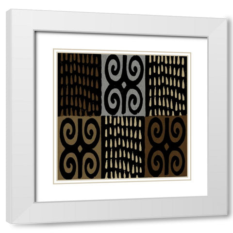 Mudcloth V White Modern Wood Framed Art Print with Double Matting by Roberts, Ellie