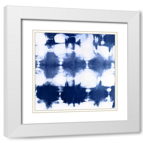 Shibori IV White Modern Wood Framed Art Print with Double Matting by Roberts, Ellie