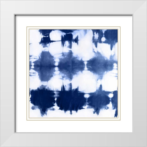 Shibori IV White Modern Wood Framed Art Print with Double Matting by Roberts, Ellie