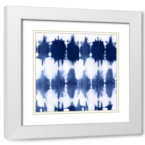 Shibori V White Modern Wood Framed Art Print with Double Matting by Roberts, Ellie