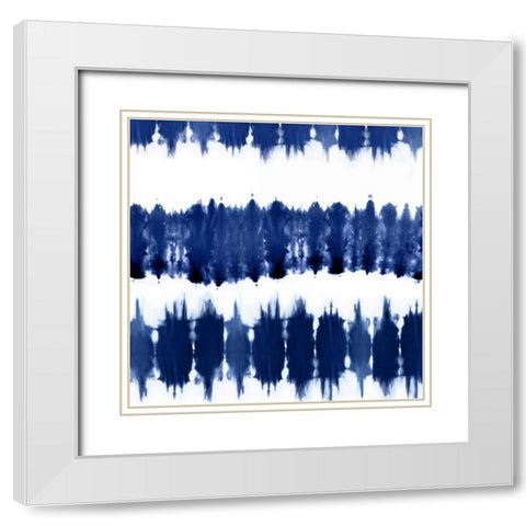 Shibori VI White Modern Wood Framed Art Print with Double Matting by Roberts, Ellie