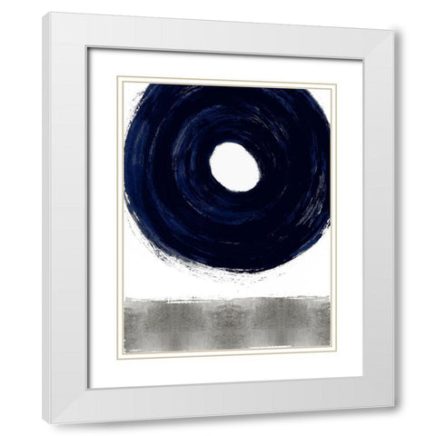 Glide Blue I White Modern Wood Framed Art Print with Double Matting by Roberts, Ellie