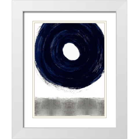 Glide Blue I White Modern Wood Framed Art Print with Double Matting by Roberts, Ellie