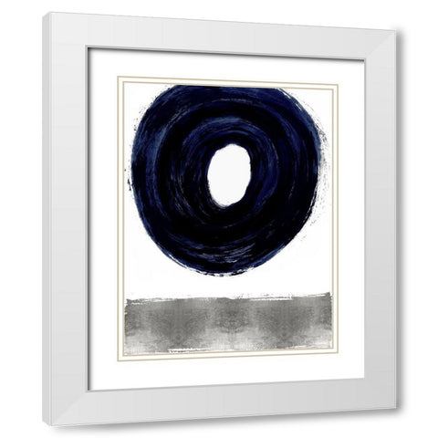 Glide Blue II White Modern Wood Framed Art Print with Double Matting by Roberts, Ellie