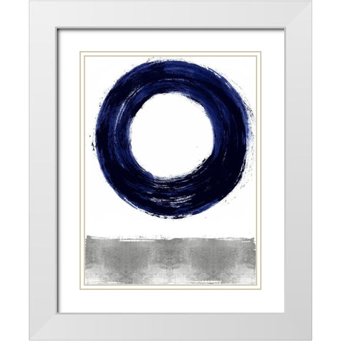 Gravitate Blue I White Modern Wood Framed Art Print with Double Matting by Roberts, Ellie