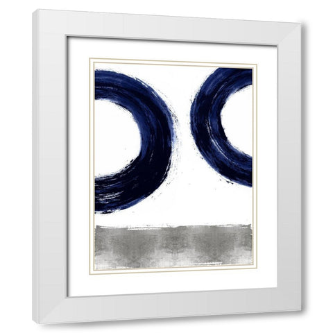 Gravitate Blue II White Modern Wood Framed Art Print with Double Matting by Roberts, Ellie