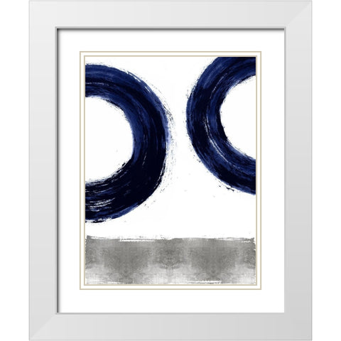 Gravitate Blue II White Modern Wood Framed Art Print with Double Matting by Roberts, Ellie