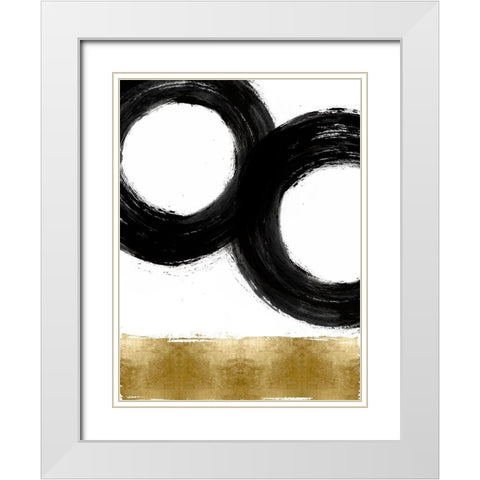 Gravitate III White Modern Wood Framed Art Print with Double Matting by Roberts, Ellie