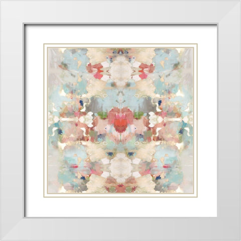 Resonate Pink and Blue White Modern Wood Framed Art Print with Double Matting by Blake, Madeline
